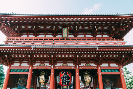 神草摄影照片_日本东京浅草寺古典建筑和式摄影图