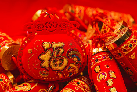 红色新年鞭炮红火背景摄影图