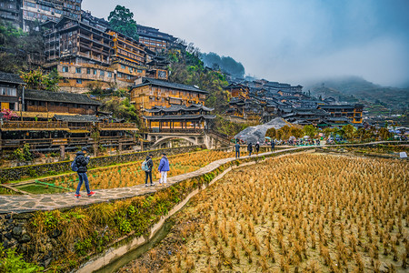 建筑摄影照片_西江千户苗寨风光摄影图