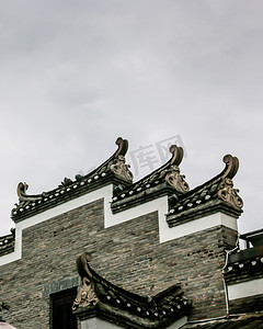 中式老建筑摄影照片_桂林东西巷文化遗迹屋檐摄影图