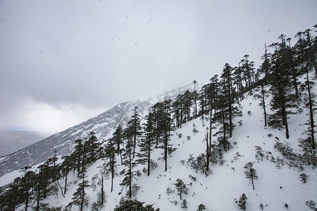 风景名胜雪峰雪景摄影图