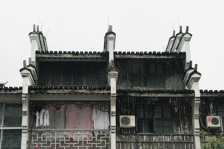 中国小镇街道老房子摄影图