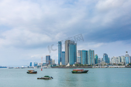 厦门城市cbd中心海景摄影图