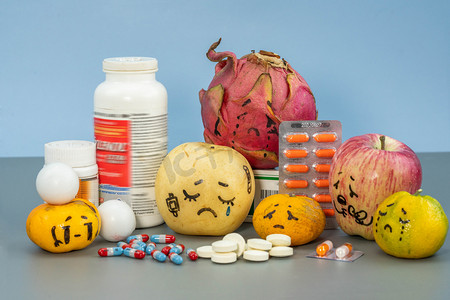 抑郁症表情药物摄影图