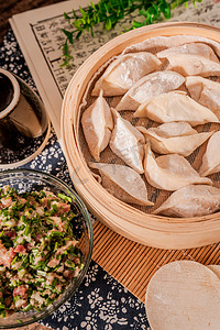 冬至饺子美食摄影图