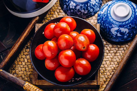  小番茄西红柿水果摄影图