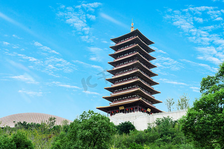南京建筑摄影照片_南京牛首山佛顶塔摄影图