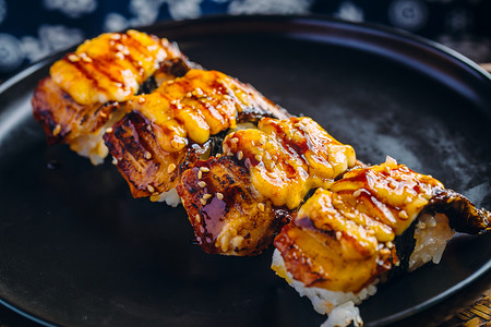 烤鳗鱼饭寿司美摄影图食
