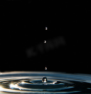 水滴落入水中高速摄影图