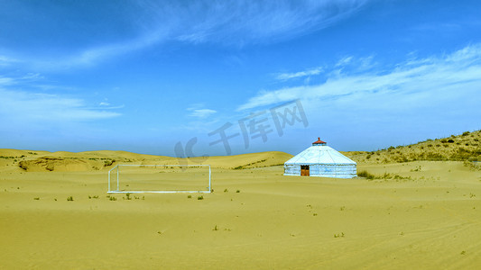 内蒙古库布其沙漠秋季摄影图