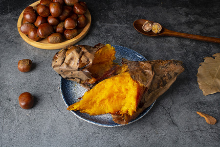 秋季健康美食红薯摄影图