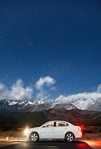 雪山星空摄影图