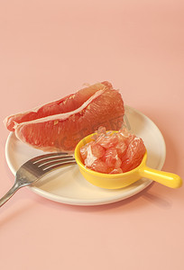 柚子果肉摄影图