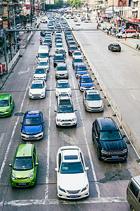 堵车摄影照片_城市交通道路车流摄影图