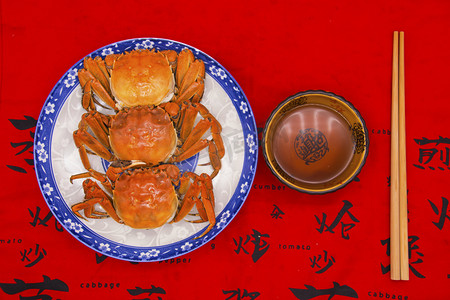  美食大闸蟹摄影图 
