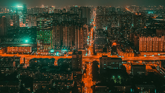 武汉民族大道光谷夜景摄影图