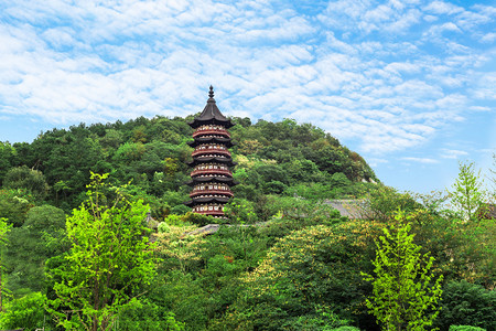 南京牛首山宏觉寺佛塔摄影图