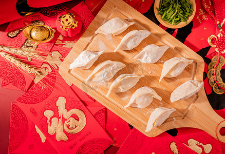 饺子新年美食摄影图