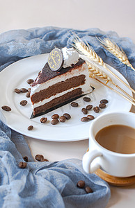 下午茶巧克力蛋糕甜品摄影图