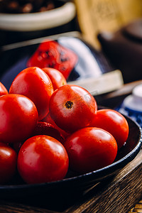 鲜果摄影照片_ 小番茄西红柿水果摄影图