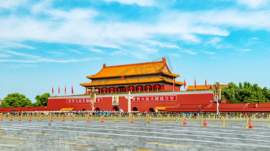 中秋国庆宣传摄影照片_北京天安门国庆景观摄影图