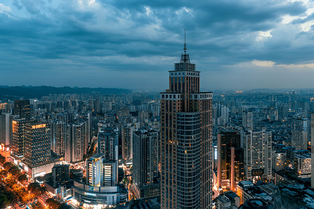 南坪商圈夜景摄影图