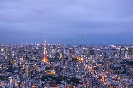 东京旅游摄影照片_夜幕下的东京摄影图