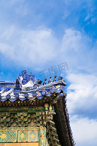 大气中秋国庆摄影照片_北京天坛屋檐特写大气摄影图