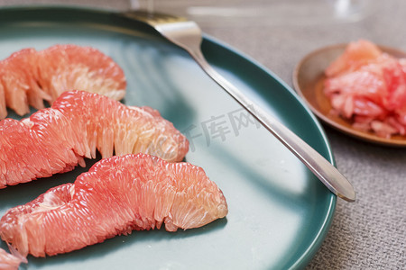 柚子果肉摄影图