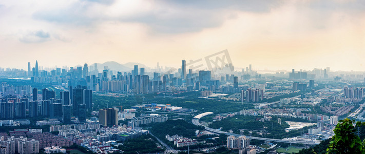 霜降节气中国风摄影照片_深圳南山建筑群摄影图