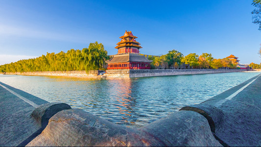 旅游国庆摄影照片_名胜古迹北京故宫角楼风光摄影图