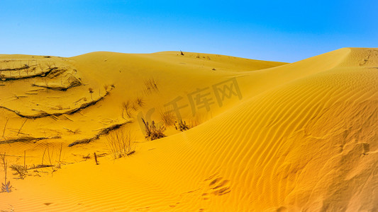 内蒙古库布其沙漠景观摄影图