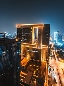 南京地标性建筑摄影照片_杭州地标建筑钱江新城摄影图