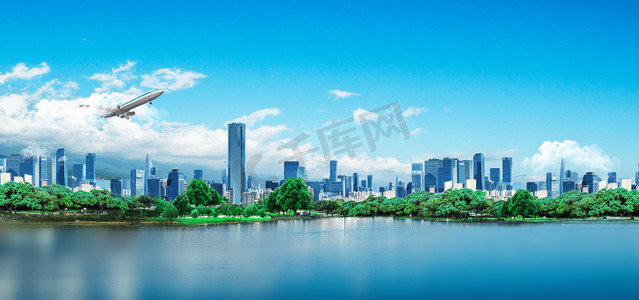 海报大气设计黑金摄影照片_大气合成深圳城市摄影图