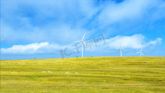 高山白云摄影照片_内蒙古高山草原牧场秋季风光
