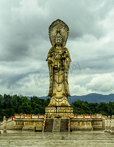 东海观音摄影照片_湖北恩施来凤仙佛寺观音石像