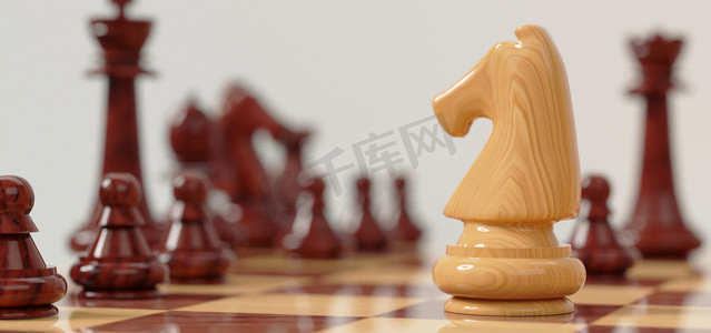 新年c4d场景摄影照片_C4D国际象棋背景