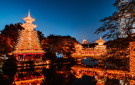 深圳锦绣中华民俗村摄影照片_旅游深圳锦绣中华民俗村夜景