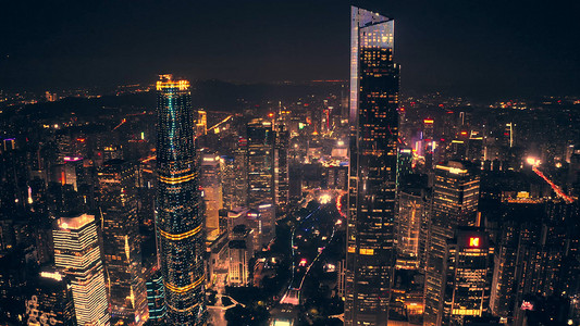 建筑摄影照片_广州地标城市建筑夜景