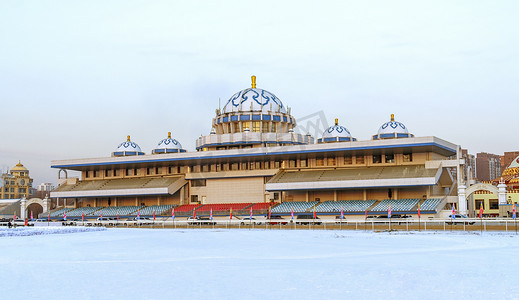 呼和浩特赛马场冬季冰雪外景