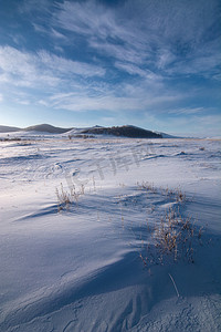 林海雪原摄影照片_清晨雪原