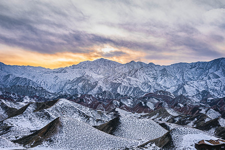 雪山雪地摄影照片_大气甘肃张掖冬季雪山