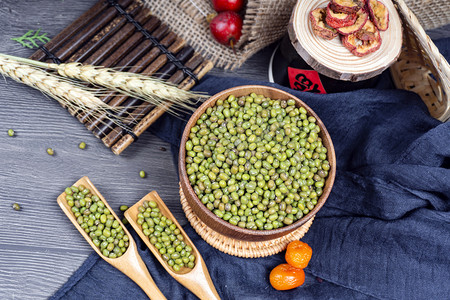 杂食摄影照片_五谷杂粮食材绿豆