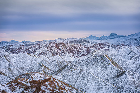 大气雪山摄影照片_大气甘肃张掖落雪山谷