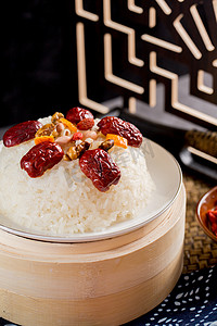 杂粮饭摄影照片_春节八宝饭传统美食