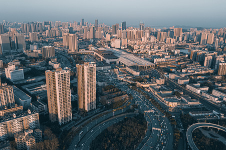 梅家山立交摄影照片_武汉城市建筑梅家山立交大气航拍摄影图