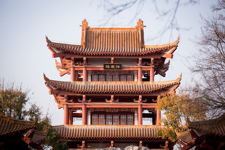 古风宫殿摄影照片_古风建筑楼阁荆州地标宫殿