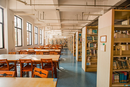 大学图书馆摄影照片_图书馆室内环境
