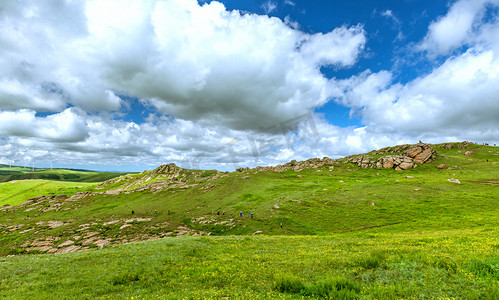 草原旅游摄影照片_内蒙古草原蓝天白云景观
