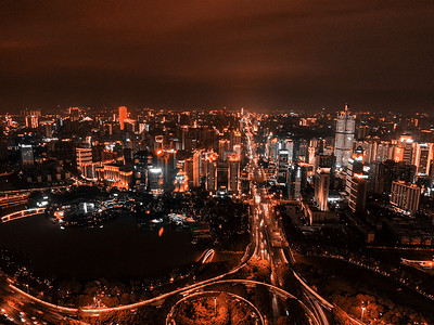 城市夜晚夜景建筑灯光摄影图配图